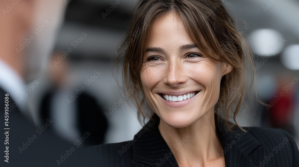Happy Business Professionals Engaging in a Confident and Exciting Handshake in a Modern Office Environment Happy Business Professionals Engaging in a Confident and Exciting Handshake in a Modern Office Environment