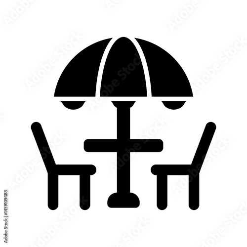Terrace, in line design. Terrace, balcony, outdoor space, patio, rooftop, seating area, veranda on white background vector. Terrace editable stroke icon.