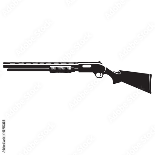 Elegant Shotgun silhouette, minimal form and edge – shotgun illustration – shotgun vector – weapon silhouette

