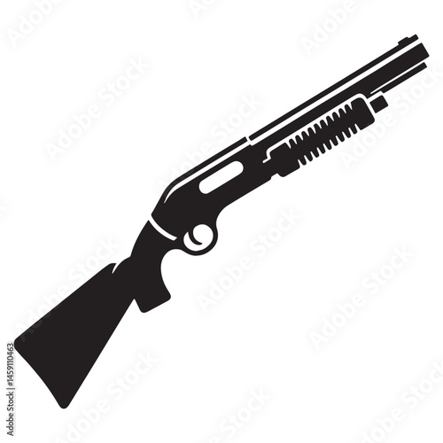 Refined Shotgun silhouette, sharp lines and modern feel – shotgun illustration – shotgun vector – weapon silhouette

