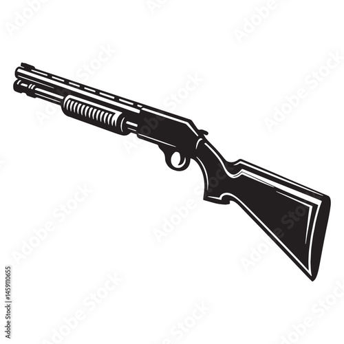 Smooth Shotgun silhouette, sleek form and strength – shotgun illustration – shotgun vector – weapon silhouette

