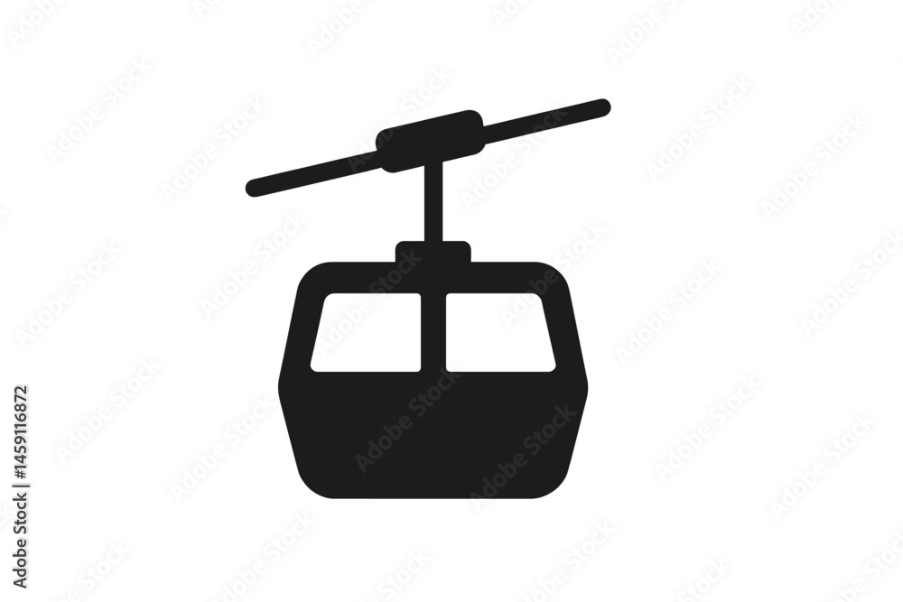 Fototapeta premium Vector illustration icon of a cable car in a minimalist design suitable for various applications