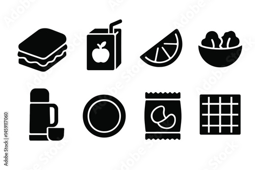 Various vector icons representing food items and beverages suitable for graphic design and digital applications