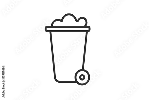 Simple vector illustration of a waste bin with a lid, showcasing a clean and minimalist design ideal for recycling and waste management themes