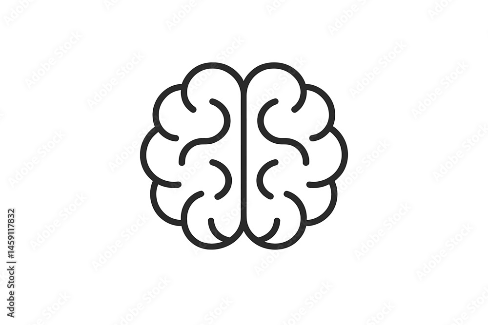 Vector illustration icon of a brain symbolizing creativity and intelligence in a minimalist design Vector illustration icon of a brain symbolizing creativity and intelligence in a minimalist design