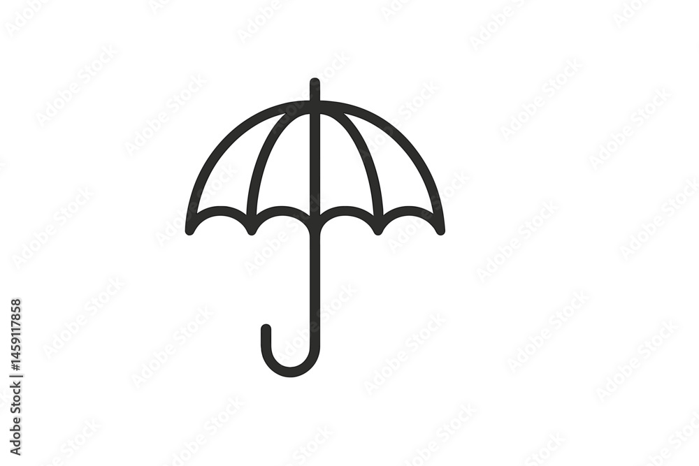 Simple vector illustration of an umbrella icon for weather or protection themes Simple vector illustration of an umbrella icon for weather or protection themes