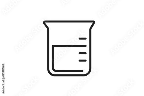 Vector illustration of a laboratory beaker with measurement markings for scientific use in education and research settings