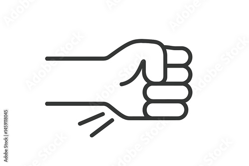Vector illustration of a clenched fist symbolizing strength and determination in a minimalist style