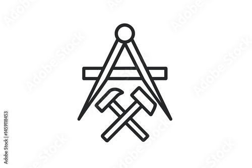 Vector illustration of a compass and tools representing craftsmanship and precision in design