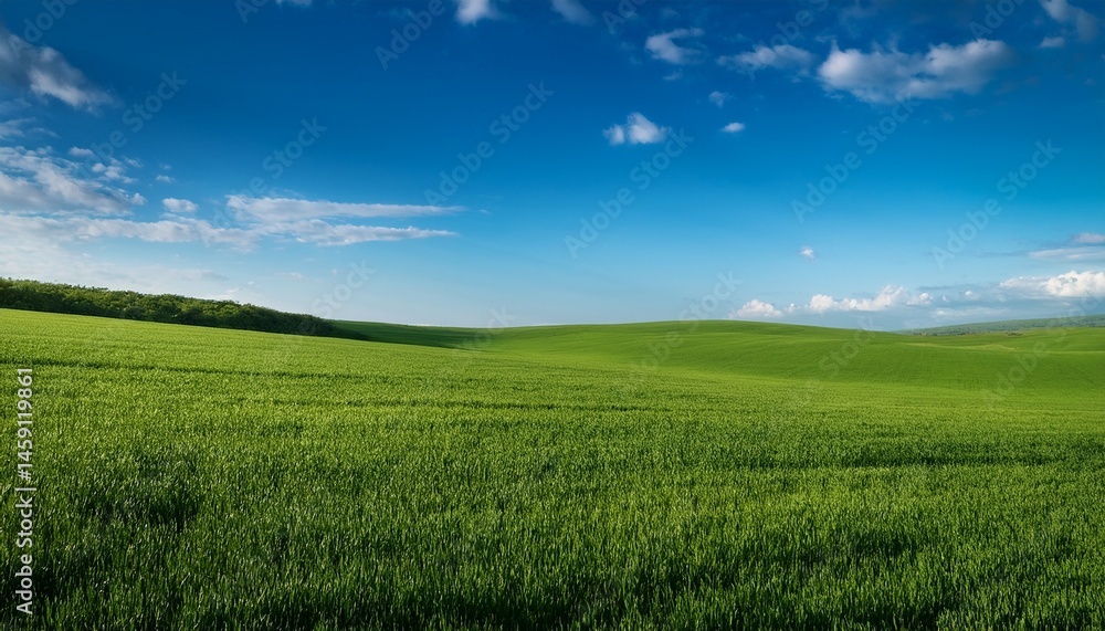realistic image of a lush green field under a clear blue sky captured in stunning detail realistic image of a lush green field under a clear blue sky captured in stunning detail