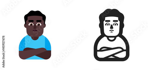 Man Pouting Emoji (Dark Skin Tone)
