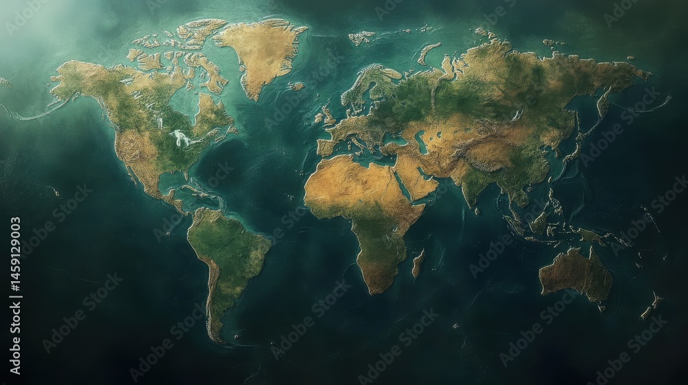 Obraz premium Stylized world map illustration