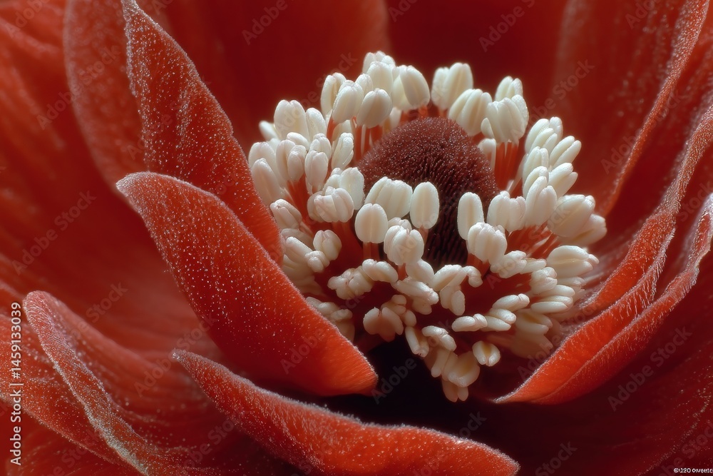 A close-up image of a red flower