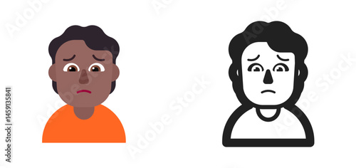 Man Frowning Emoji (Medium-Dark Skin Tone)
