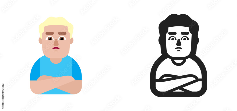 Obraz premium Man Pouting Emoji (Blonde Hair)