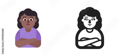Woman Pouting Emoji (Medium-Dark Skin Tone)
