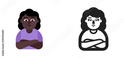 Woman Pouting Emoji (Dark Skin Tone)
