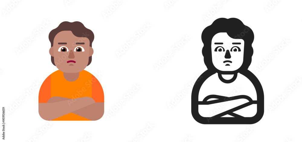 Obraz premium Person Pouting Emoji (Medium-Light Skin Tone)