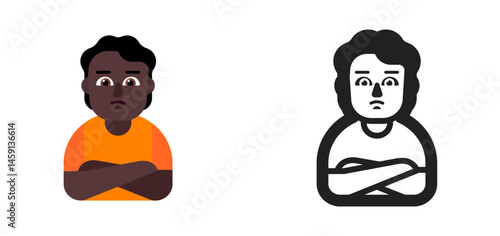 Person Pouting Emoji (Dark Skin Tone)

