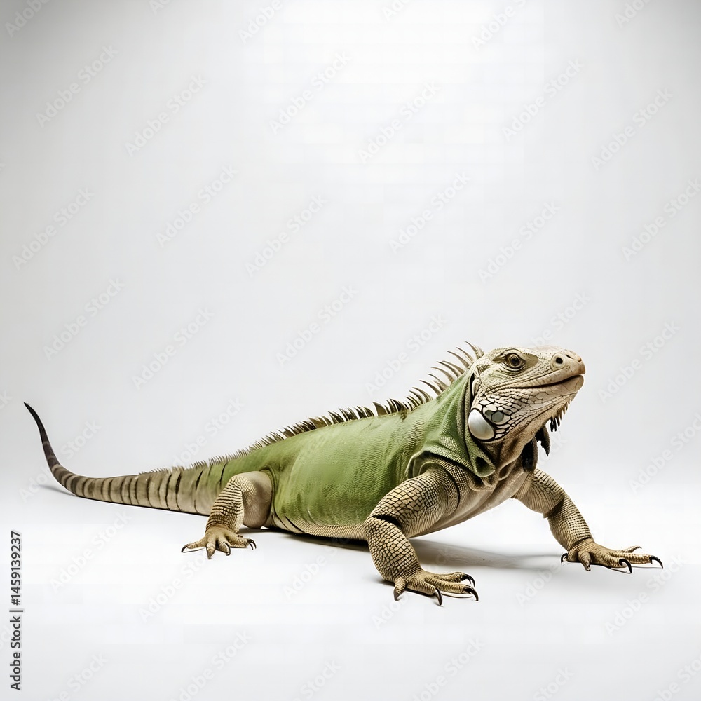 Fototapeta premium iguana in photo studio on white background