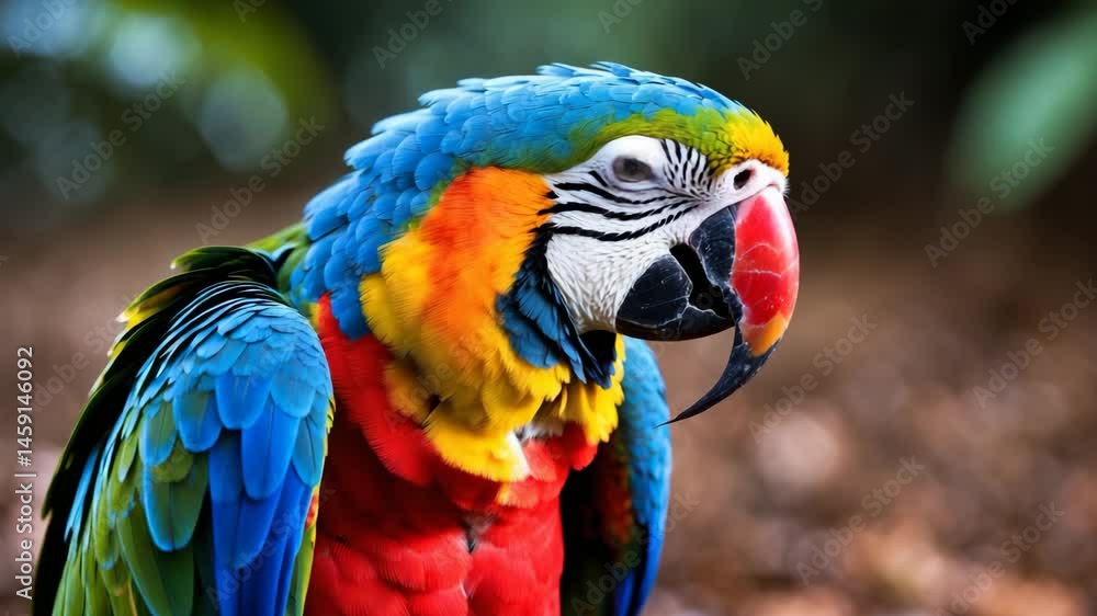 Colorful avian, chattering bird Colorful avian, chattering bird