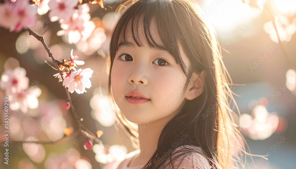 美しい日本人の少女のモデル 顔のクローズアップ 美しい日本人の少女のモデル 顔のクローズアップ