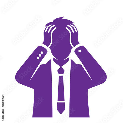 Overwhelmed Businessman: A Symbolic Image of Stress, Anxiety, and Workplace Pressure