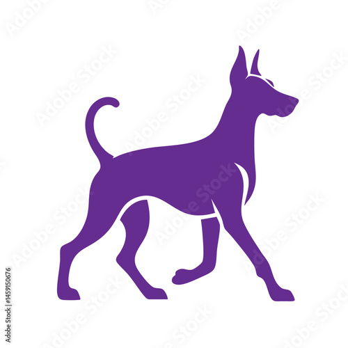 Majestic Canine Silhouette: Elegant Black and White Dog Vector Graphic