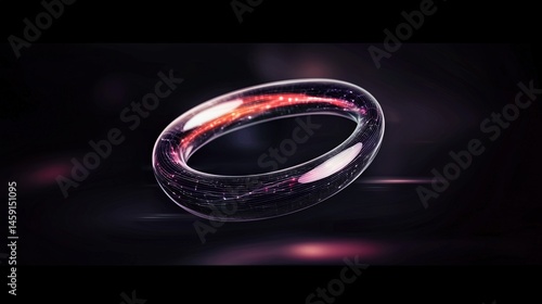 Abstract ring design with glowing interior.