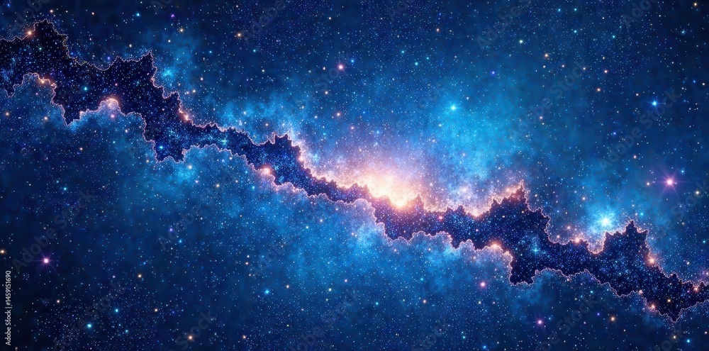 Celestial canvas with swirling galaxies and twinkling stars in a deep blue universe, space, black holes Celestial canvas with swirling galaxies and twinkling stars in a deep blue universe, space, black holes