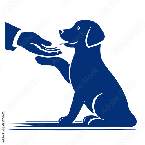 A Black Silhouette of a Dog and a Hand: Symbol of Friendship and Loyalty