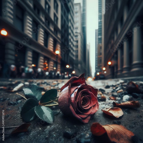 Wallpaper Mural rose A forgotten rose lies on Torontodigital.ca