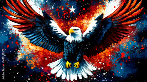 Artistic Bald Eagle in Motion.