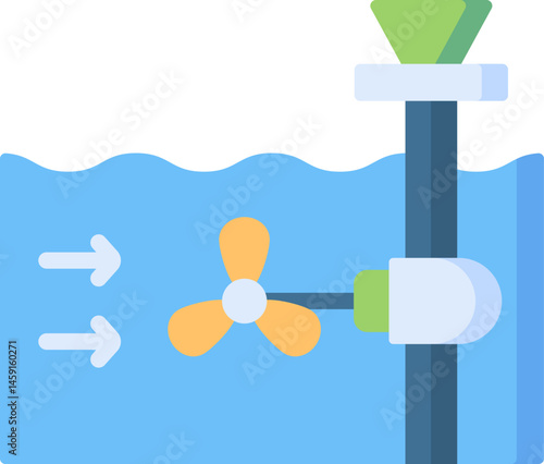 tidal power illustration on a white background    