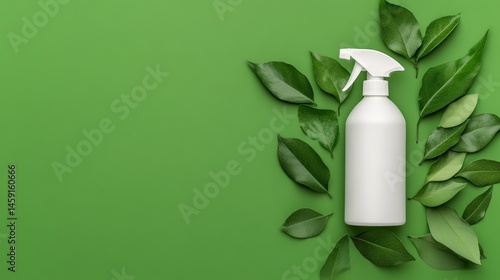 Wallpaper Mural Spray Bottle with Green Leaves for Eco-Friendly Cleaning Torontodigital.ca