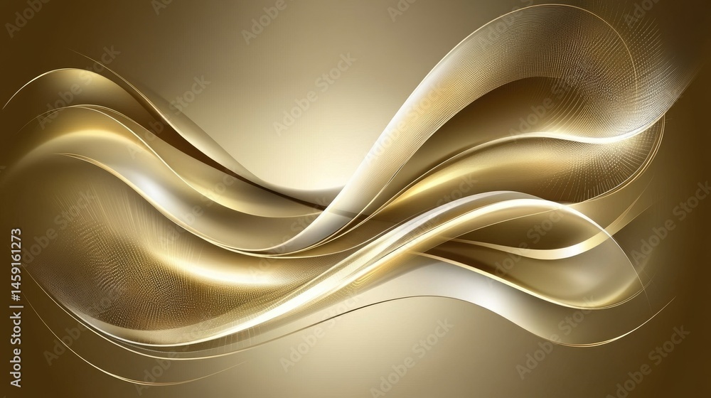 Abstract gold wave design