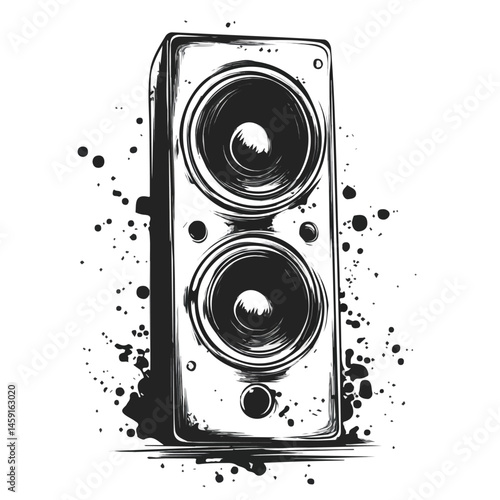 Speaker symbol - black and white design for tattoos, logos and vectors - isolated on white