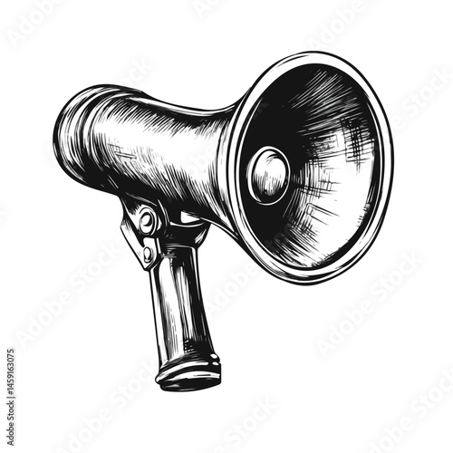 Speaker symbol - black and white & minimalist design for tattoos, logos, vectors - isolated on white background.