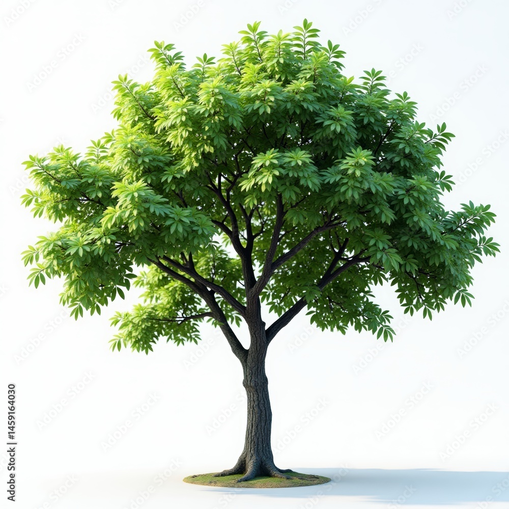 Fototapeta premium Bright green tree with many leaves