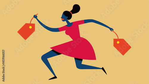 Salsa Dance A pair of price tags locked in a salsa dance pose vibrant colors and exaggerated movements showcasing their energetic routine.
