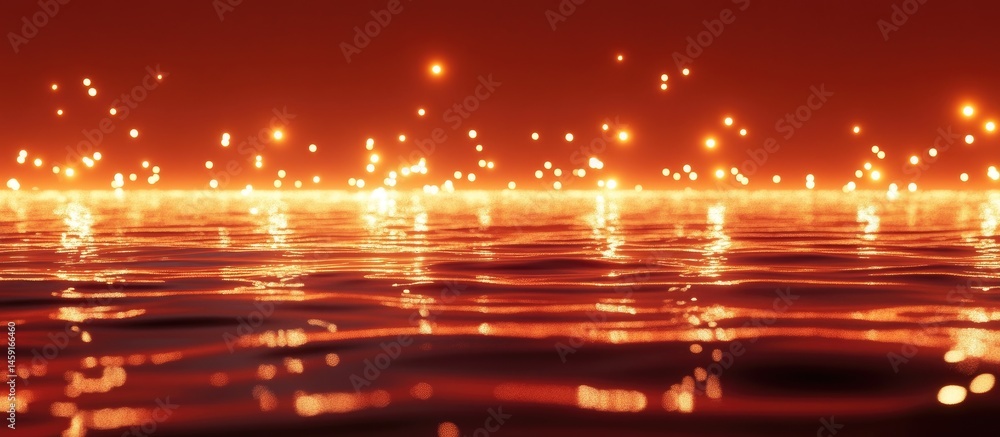 Fiery, Sparkling Water Surface