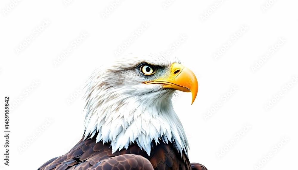 Fototapeta premium bald eagle isolated on white