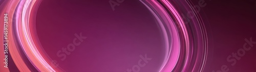 Obraz na płótnie Abstract pink and purple curved light streaks form a circular pattern on a smooth gradient background. w salonie