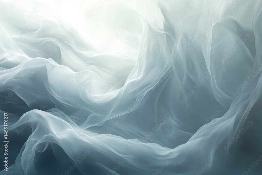 Light-filled abstract design of flowing translucent fabric. Light-filled abstract design of flowing translucent fabric.