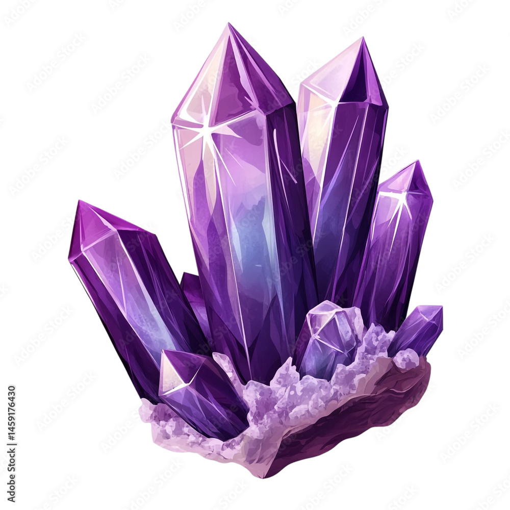 Stunning purple crystals cluster glowing brightly on dark background a beautiful geode Stunning purple crystals cluster glowing brightly on dark background a beautiful geode