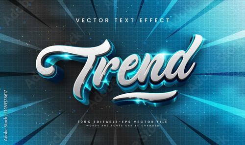 Editable 3D text effect vector design.  Perfect for modern branding and visuals.