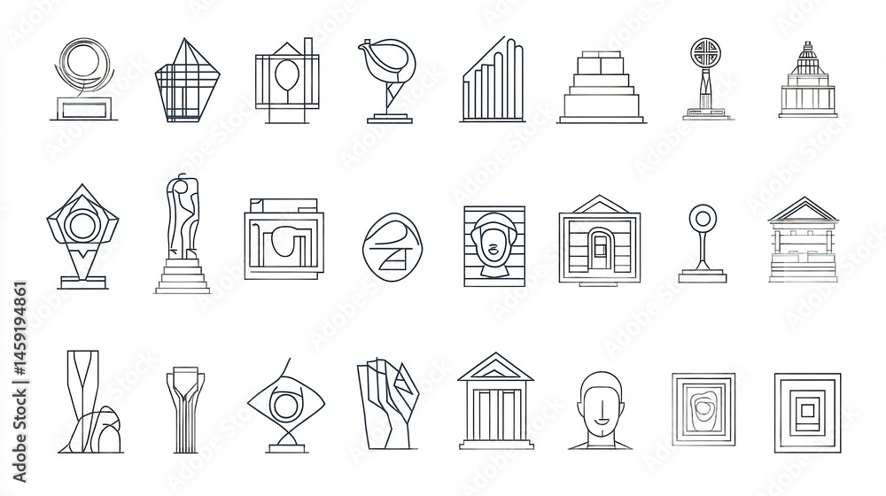 Elegant Line Art Architectural Icons Abstract Sculptures Minimalist Trophies Geometric Designs and Classic Elegant Line Art Architectural Icons Abstract Sculptures Minimalist Trophies Geometric Designs and Classic