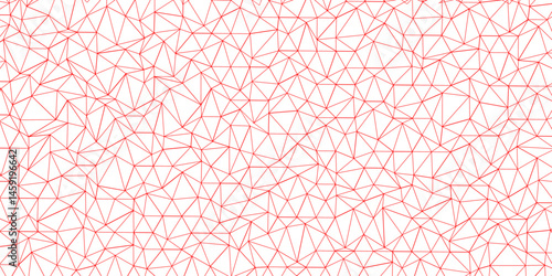Abstract of simple red  line triangle pattern geometric background. Seamless geometric polygonal repeatable pattern swatch background, Trendy design vector background for web backdrop or paper print.