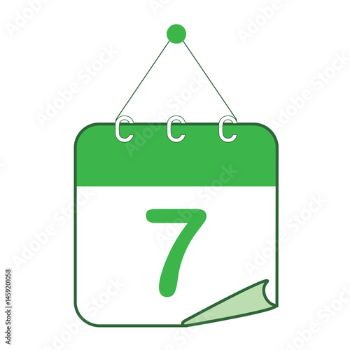 ひめくりカレンダー　グリーン　7日