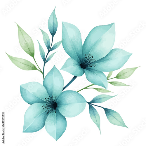 blue flower watercolor